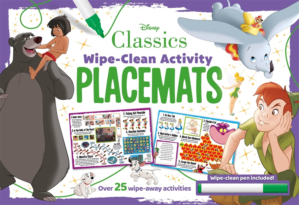 Wipe-Clean Activity Placemats by , Paperback Disney Classics: Wipe-Clean Activity Placemats ( Inc Pen ) - Image 1